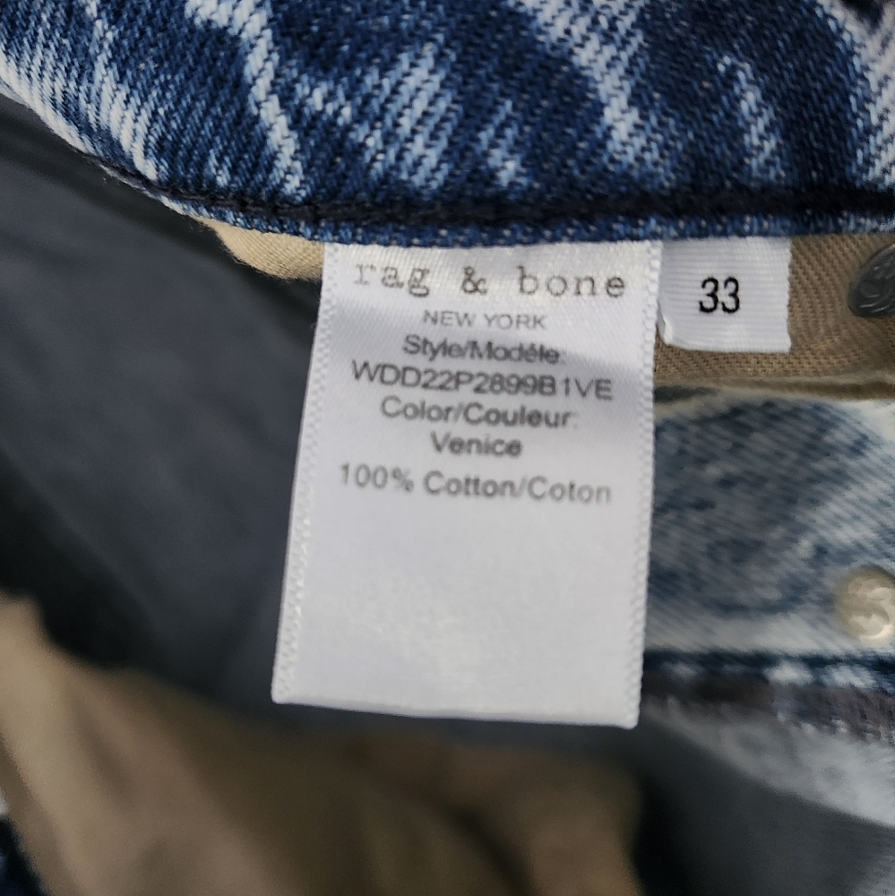 RAG & BONE Alex High Rise Ankle Straight Leg Jean Light Wash 33 NWT Contemporary - Picture 7 of 15